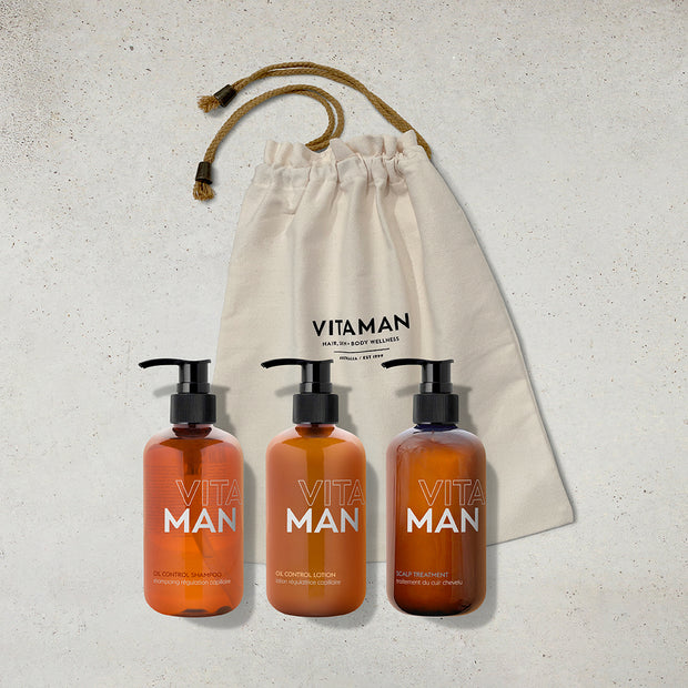 VITAMAN Natural Oily Hair Solution Kit for Men 