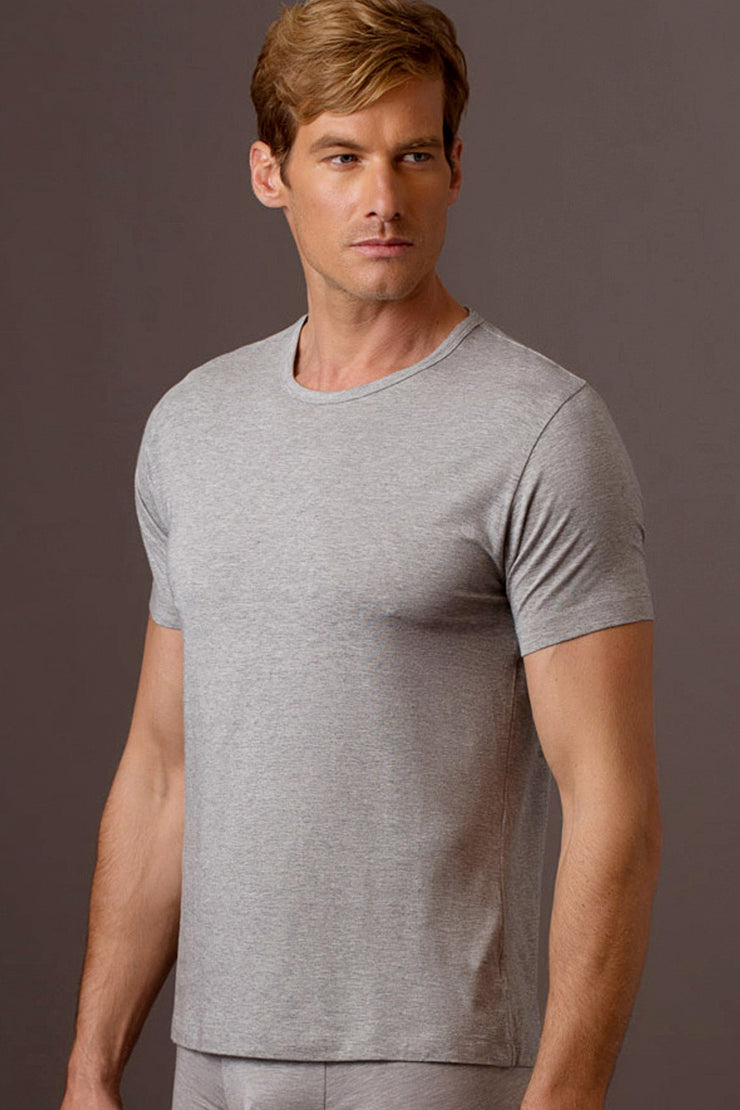 TANI MENS CREW NECK T-SHIRT - GREY